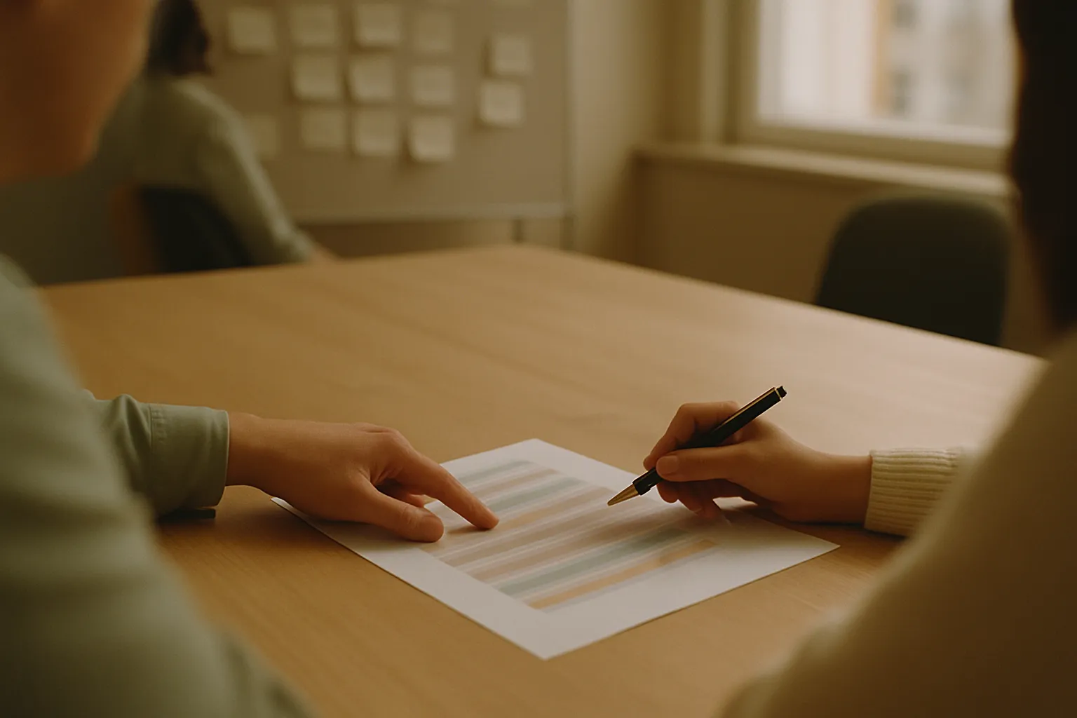 Manager analyzing a budget sheet with AI token entries and staff costs unified in a talent budget
