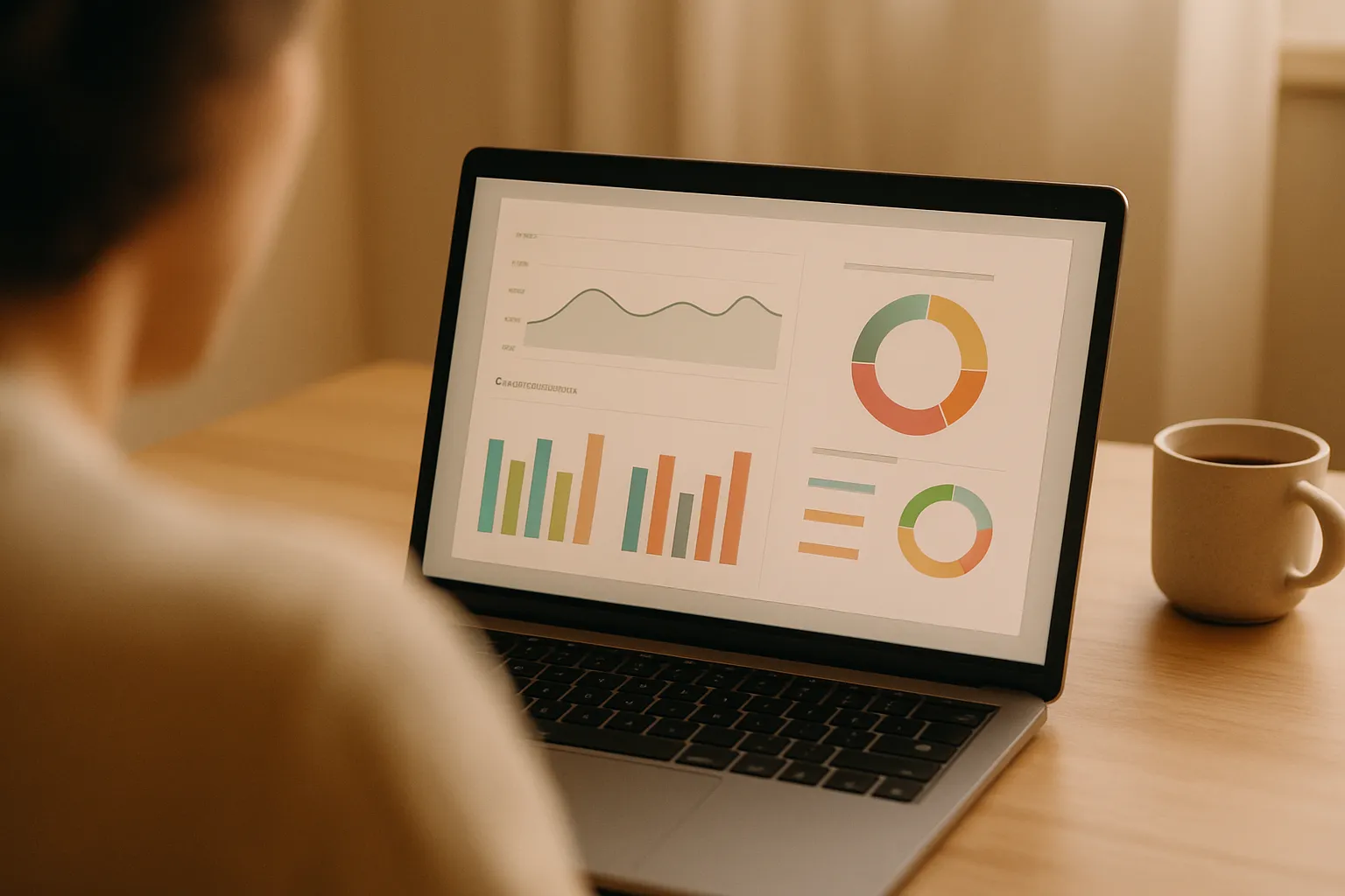 Dashboard campagne Meta Ads con grafici di conversione e CTR su schermo laptop — GEM modello AI Meta Ads ottimizzazione
