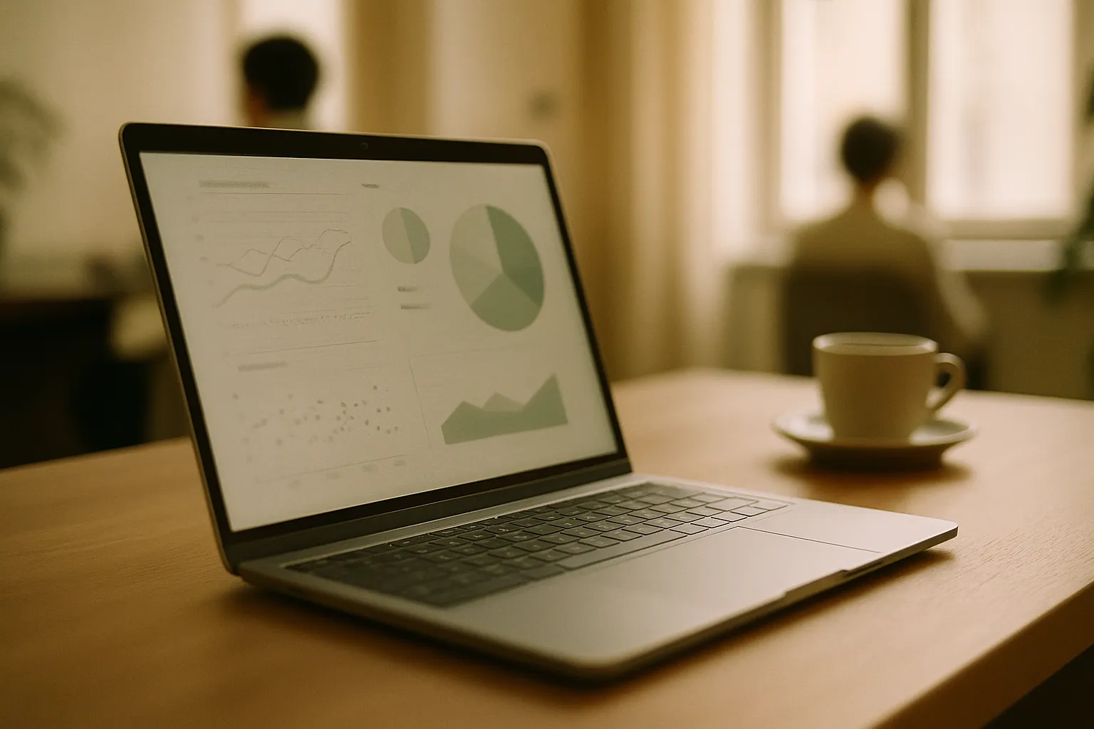 Thin laptop open on an Italian office desk with a bright screen, symbolizing the new era of Nvidia RTX Spark N1X ARM chips for a